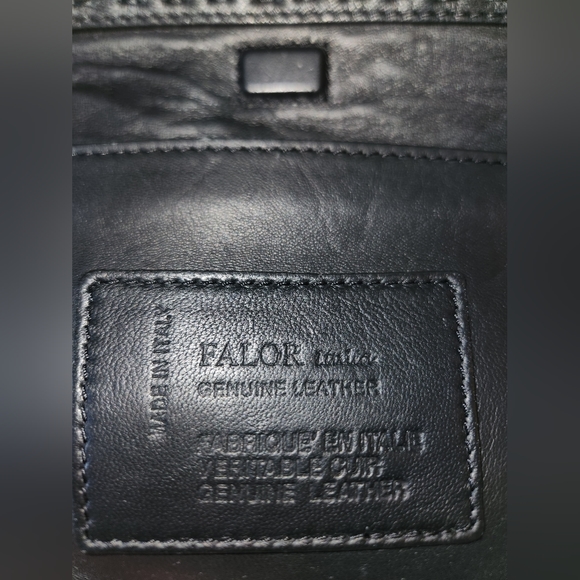 Falor Hand Woven Italian Leather Handbag Bag Satchel in Black; New w/o Tags - Picture 8 of 16